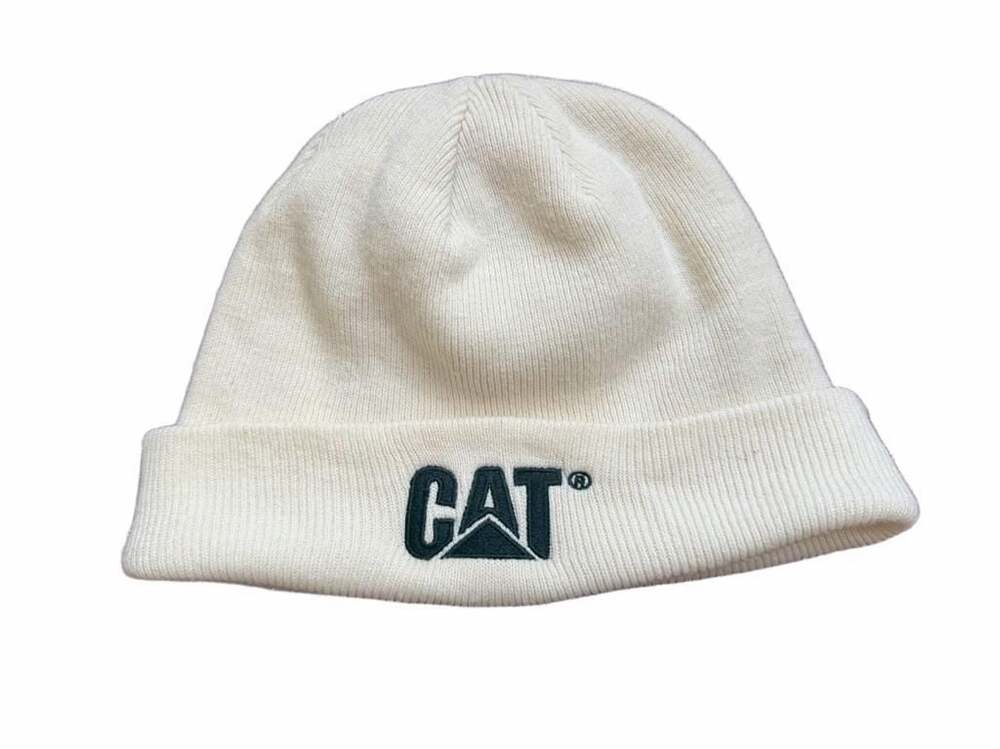 Caterpillar CAT Cream Cuffed Knit Beanie